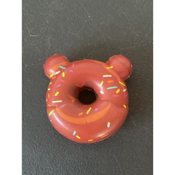 Mini Doll Donut Shaped Red Bear Decorative Squishy Toy Sprinkles - Picture 2 of 4
